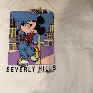 Vintage 80's Velva Sheen Rodeo DR Mickey Mouse Kids Tee Rare Print S 6-8